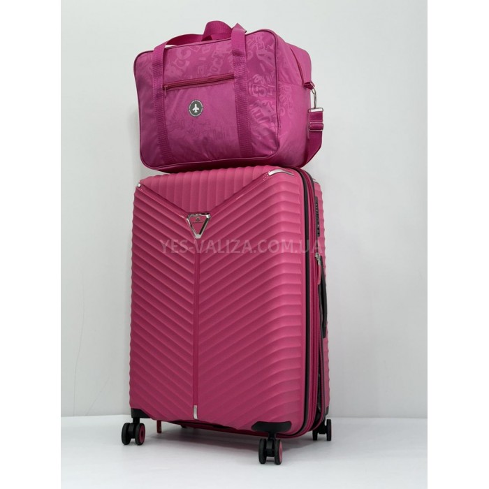 Сумка(ручная кладь) Польша розовая буквы 40х30х20см/24л/0.5кг/Fly 0234, фото 6