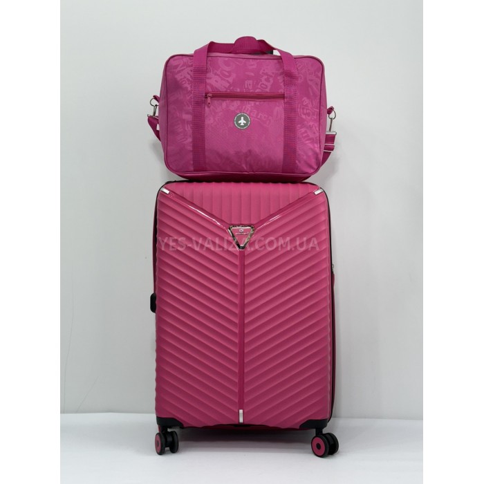 Сумка(ручная кладь) Польша розовая буквы 40х30х20см/24л/0.5кг/Fly 0234, фото 5