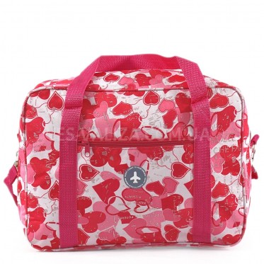 Сумка(ручная кладь) Польша сердце белая 40х30х20см/24л/0.5кг/Fly 0234