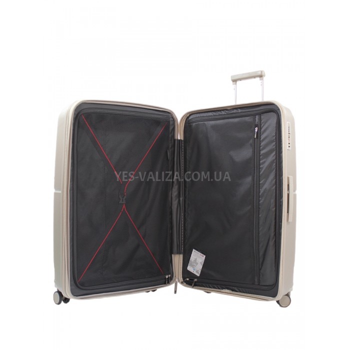 Валіза велика L поліпропілен шампань 77х52х31+5/126л/4.4кг/Airtex 245, фото 8