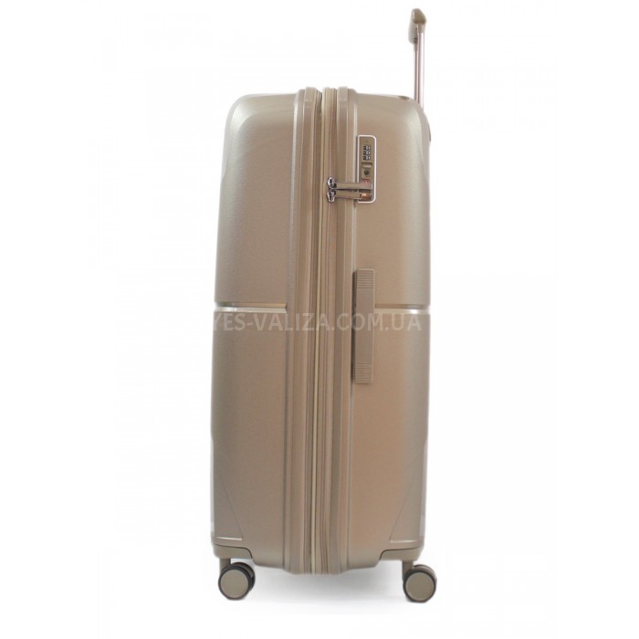 Валіза велика L поліпропілен шампань 77х52х31+5/126л/4.4кг/Airtex 245, фото 4