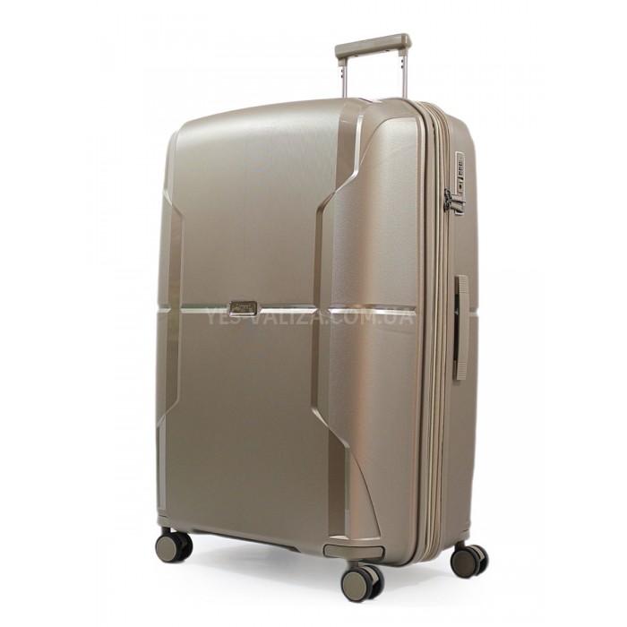 Чемодан большой L полипропилен шампань 77х52х31+5/126л/4.4кг/Airtex245, фото 1
