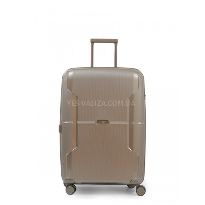 Валіза середня M поліпропілен шампань 68х46х28+5/89л/3.6кг/Airtex 245, фото 2