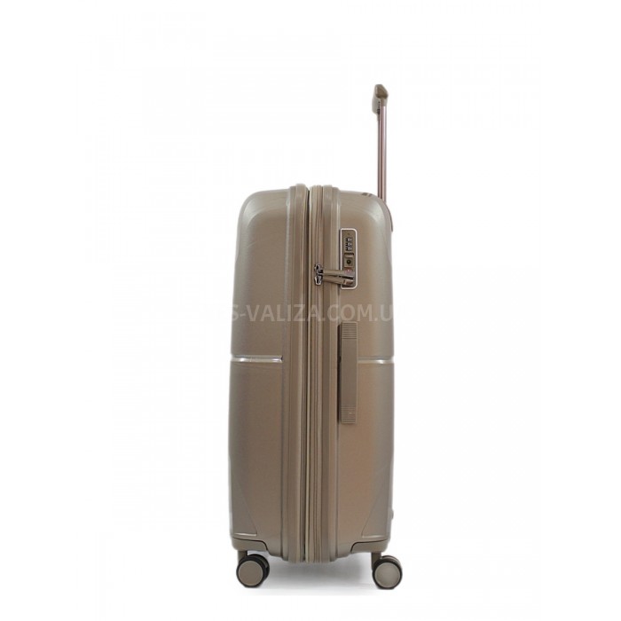 Валіза середня M поліпропілен шампань 68х46х28+5/89л/3.6кг/Airtex 245, фото 4