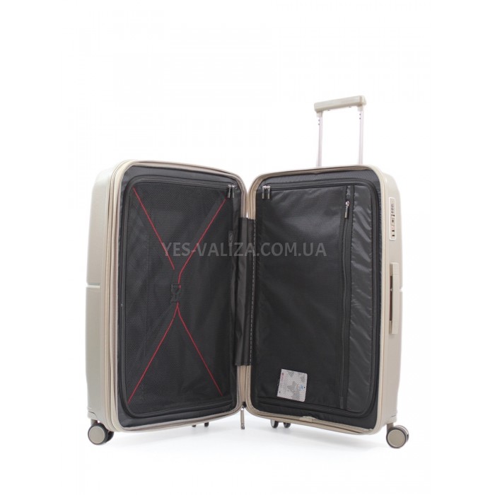 Валіза середня M поліпропілен шампань 68х46х28+5/89л/3.6кг/Airtex 245, фото 8