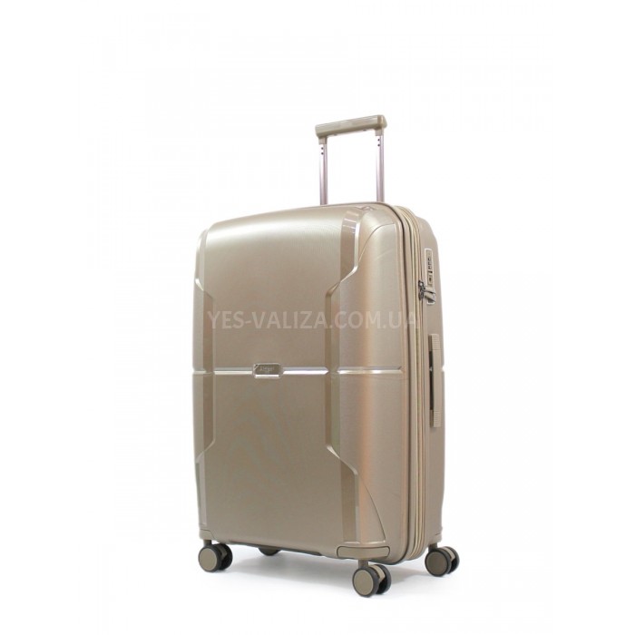Валіза середня M поліпропілен шампань 68х46х28+5/89л/3.6кг/Airtex 245, фото 1