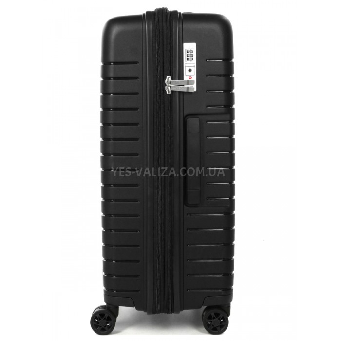 Чемодан средний М полипропилен чёрный 64x44x27+5/71л/3.6кг/Airtex 642, фото 5