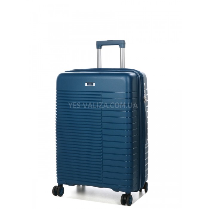 Валіза середня М поліпропілен синя 64x44x27(+5)см/71л/3.6кг/Airtex 642, фото 2