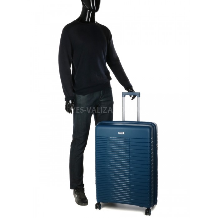 Чемодан большой L полипропилен синий 74x51x30+5/110л/4.6кг/Airtex 642, фото 9