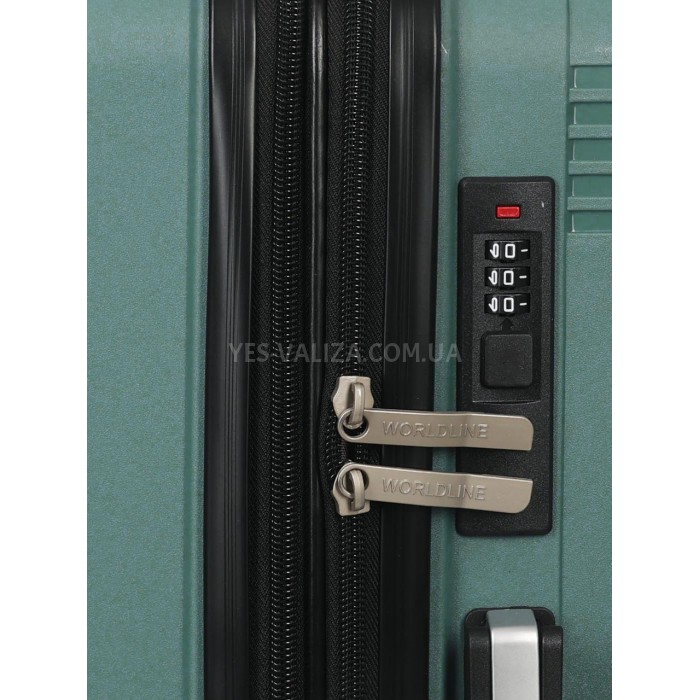 Валіза велика L поліпропілен зелена 75х48х31+5/108л/4.5кг/Worldline292, фото 8
