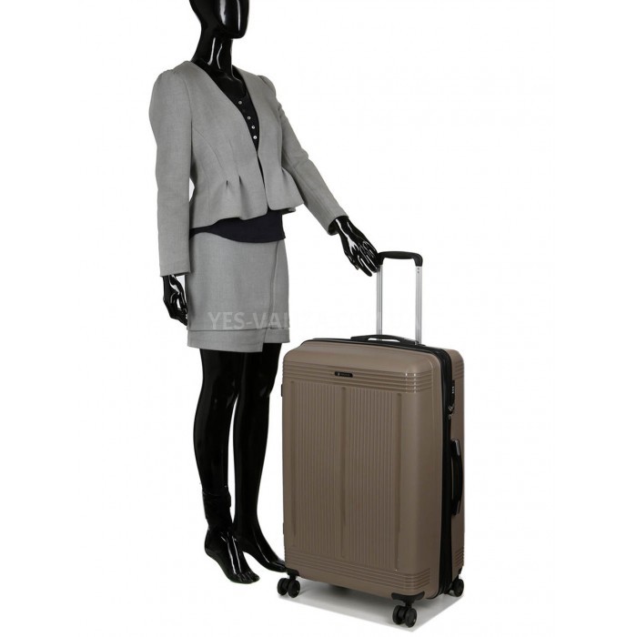 Чемодан большой L полипропилен беж 75х48х31+5/108л/4.5кг/Worldline 292, фото 10