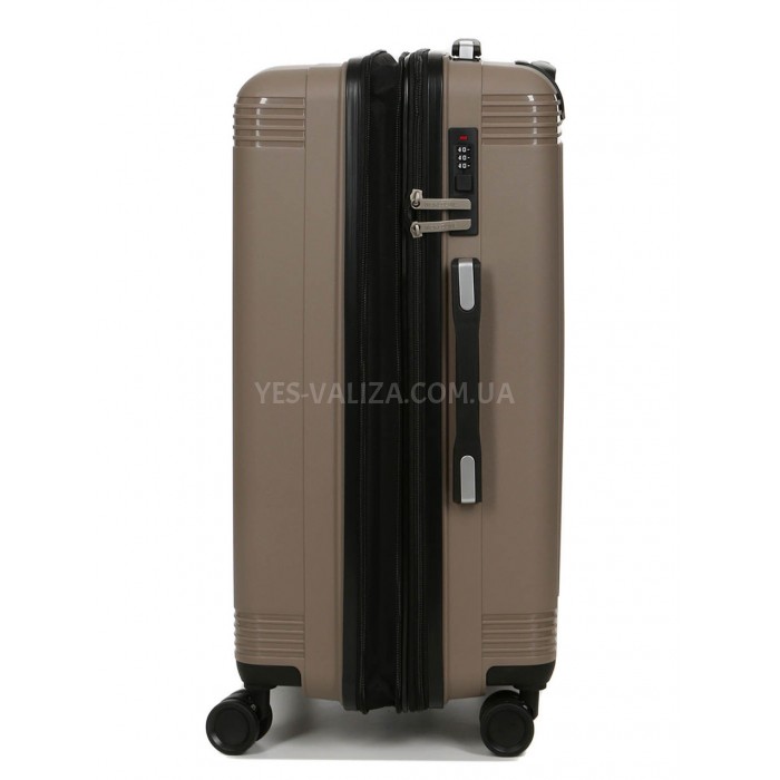 Валіза велика L поліпропілен беж 75х48х31+5см/108л/4.5кг/Worldline 292, фото 4