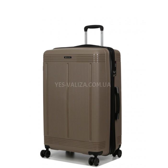 Валіза велика L поліпропілен беж 75х48х31+5см/108л/4.5кг/Worldline 292, фото 2