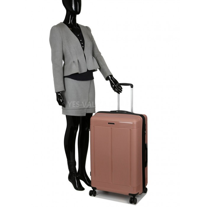 Валіза велика L поліпропілен пудра 75х48х31+5/108л/4.5кг/Worldline 292, фото 10