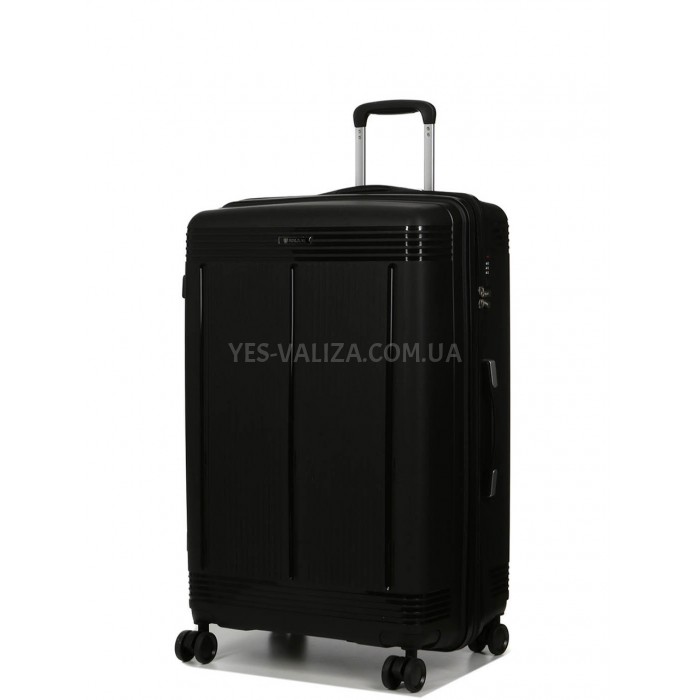 Валіза велика L поліпропілен чорна 75х48х31+5/108л/4.5кг/Worldline 292, фото 2