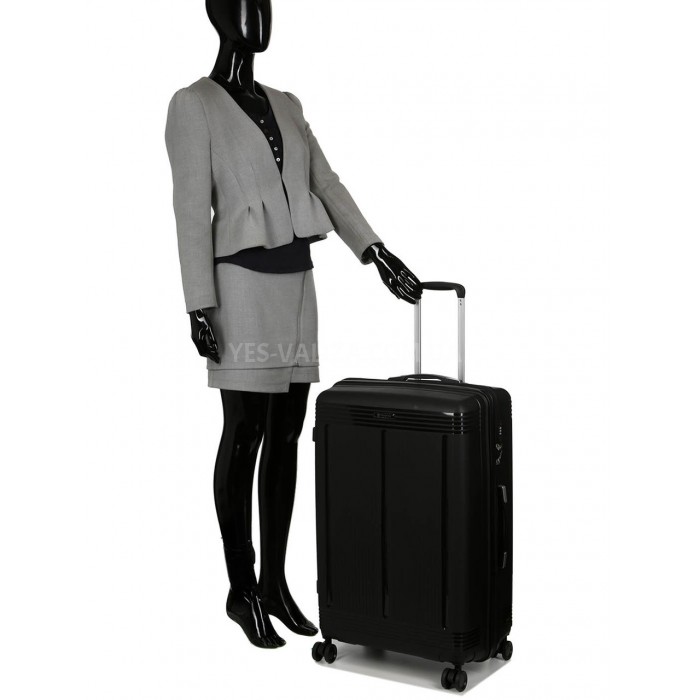 Валіза велика L поліпропілен чорна 75х48х31+5/108л/4.5кг/Worldline 292, фото 9