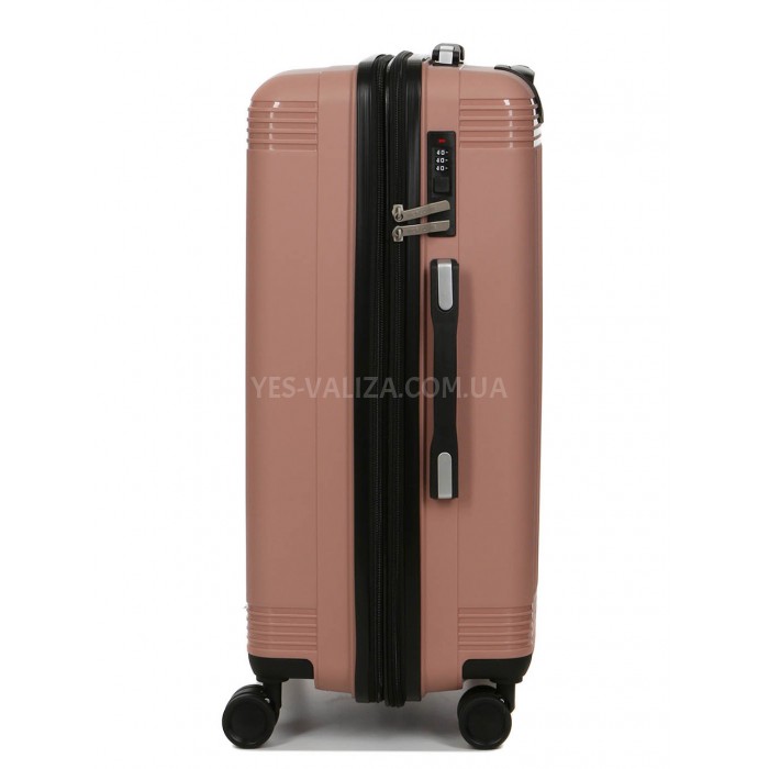 Валіза середня М поліпропілен пудра 65х43х28+5/72л/3.4кг/Worldline 292, фото 4