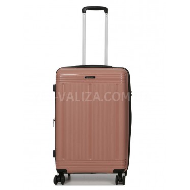 Чемодан средний М полипропилен пудра 65х43х28+5/72л/3.4кг/Worldline292