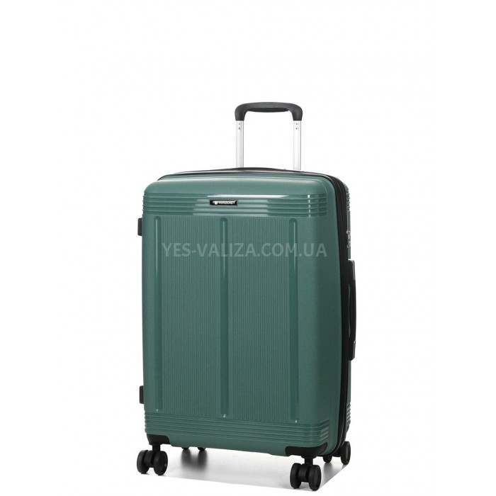 Валіза середня М поліпропілен зелена 65х43х28+5/72л/3.4кг/Worldline292, фото 2