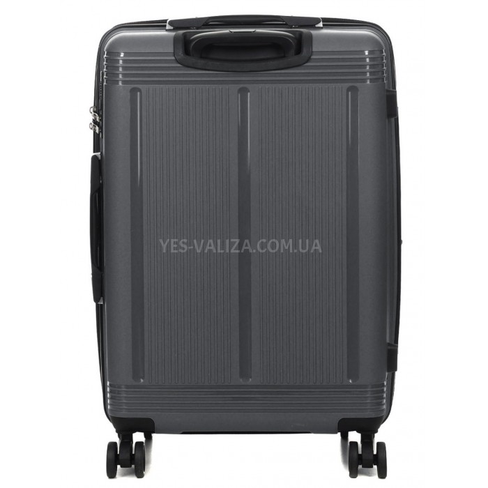 Валіза середня М поліпропілен сіра 65х43х28+5/72л/3.4кг/Worldline 292, фото 3