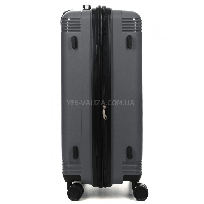 Чемодан средний М полипропилен серый 65х43х28+5/72л/3.4кг/Worldline292, фото 6