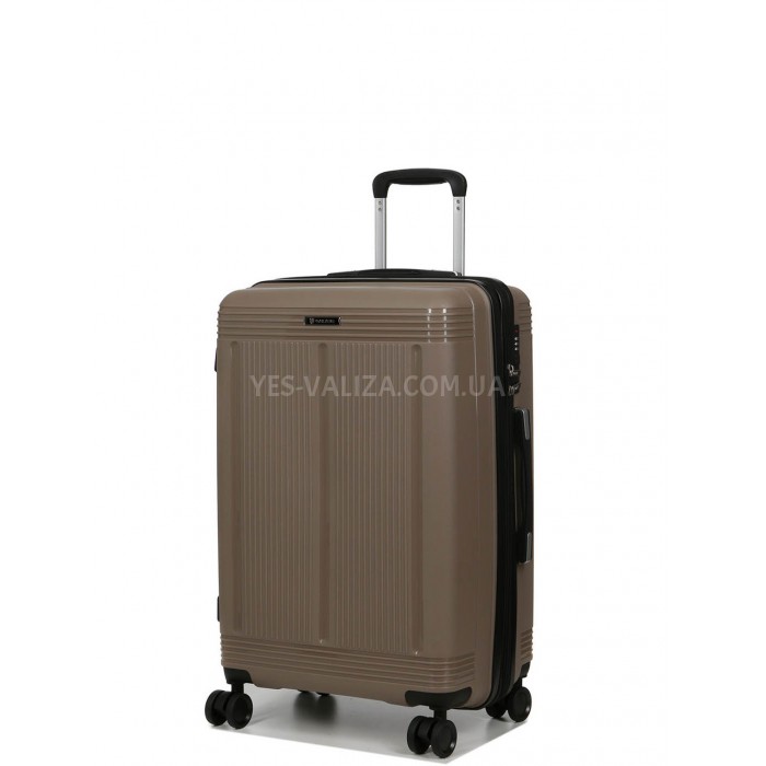Чемодан средний М полипропилен беж 65х43х28+5/72л/3.4кг/Worldline 292, фото 2