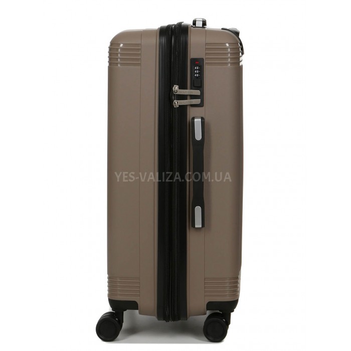 Валіза середня М поліпропілен беж 65х43х28+5см/72л/3.4кг/Worldline 292, фото 4