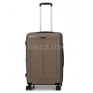 Чемодан средний М полипропилен беж 65х43х28+5/72л/3.4кг/Worldline 292