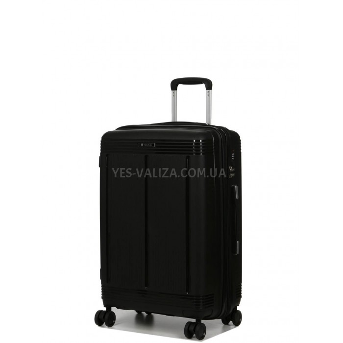Валіза середня М поліпропілен чорна 65х43х28+5/72л/3.4кг/Worldline 292, фото 2
