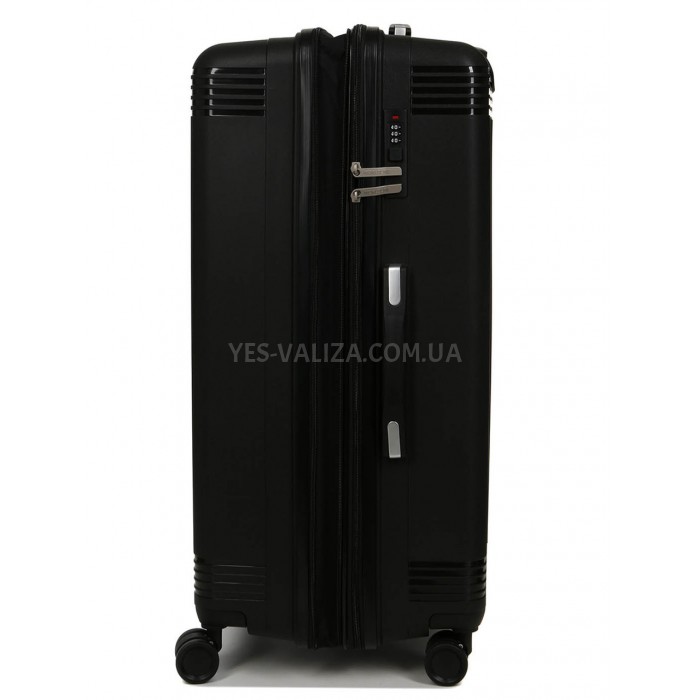 Валіза середня М поліпропілен чорна 65х43х28+5/72л/3.4кг/Worldline 292, фото 4