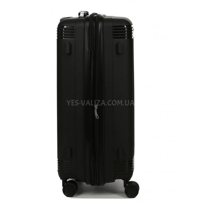 Валіза середня М поліпропілен чорна 65х43х28+5/72л/3.4кг/Worldline 292, фото 5