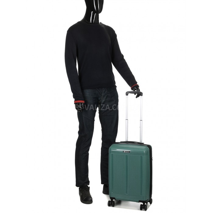 Валіза мала S поліпропілен зелена 55х36х23+5см/47л/2.9кг/Worldline 292, фото 10