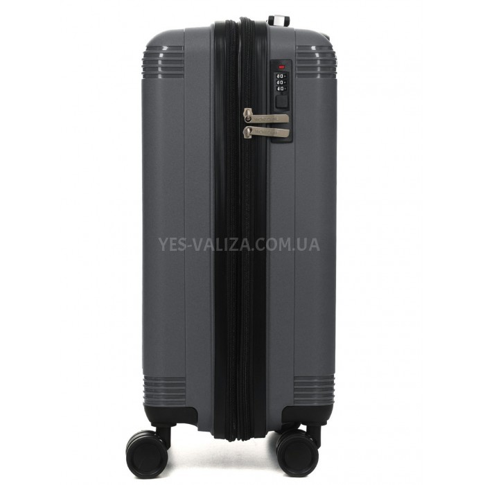 Валіза мала S поліпропілен сіра 55х36х23(+5)см/47л/2.9кг/Worldline 292, фото 4