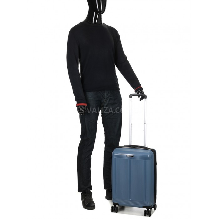 Чемодан малый S полипропилен синий 55х33х23+5/47л/2.9кг/Worldline 292, фото 10