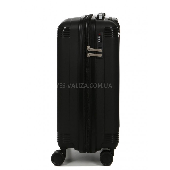 Чемодан малый S полипропилен чёрный 55х36х23+5/47л/2.9кг/Worldline 292, фото 4