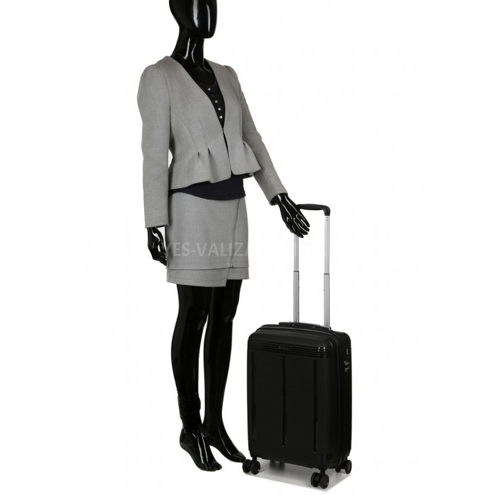 Валіза мала S поліпропілен чорна 55х36х23+5см/47л/2.9кг/Worldline 292, фото 10