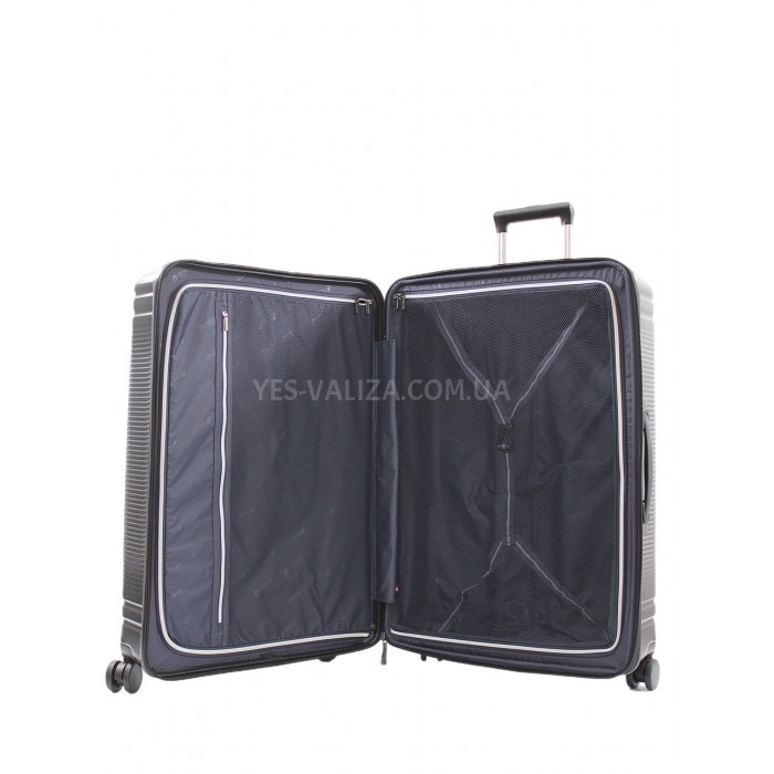 Чемодан большой L поликарбонат чёрный 75х51х31+5/125л/4.45кг/Airtex649, фото 9