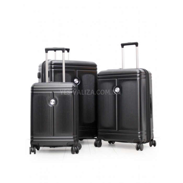 Чемодан большой L поликарбонат чёрный 75х51х31+5/125л/4.45кг/Airtex649, фото 10