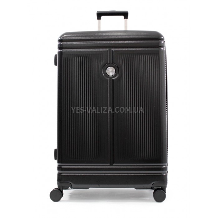 Чемодан большой L поликарбонат чёрный 75х51х31+5/125л/4.45кг/Airtex649, фото 2