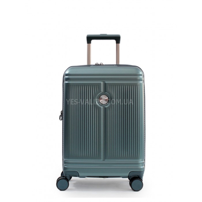 Валіза мала S полікарбонат зелена 55x35x20(+5)см/48л/2.8кг/Airtex 649, фото 2