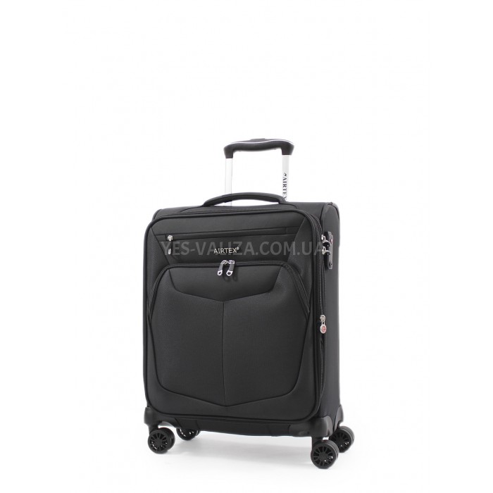 Чемодан ручная кладь S ткань чёрный 55х40х20+5см/43л/2.3кг/Airtex 6903, фото 1