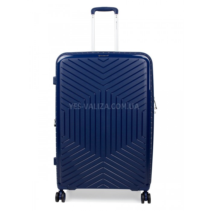 Чемодан большой L полипропилен синий 77х53х32(+5)см/133л/4.4кг/Snowbal, фото 2