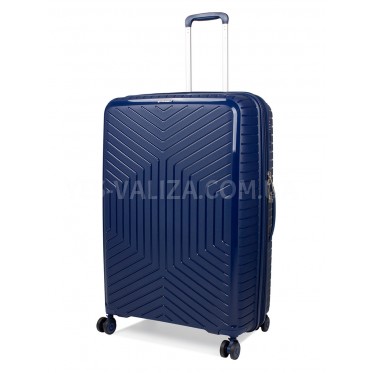 Чемодан большой L полипропилен синий 77х53х32(+5)см/133л/4.4кг/Snowbal