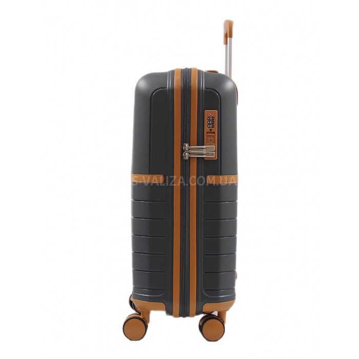 Чемодан малый S полипропилен серый 55х38х22см/40л/2.6кг/Snowball 49403, фото 4