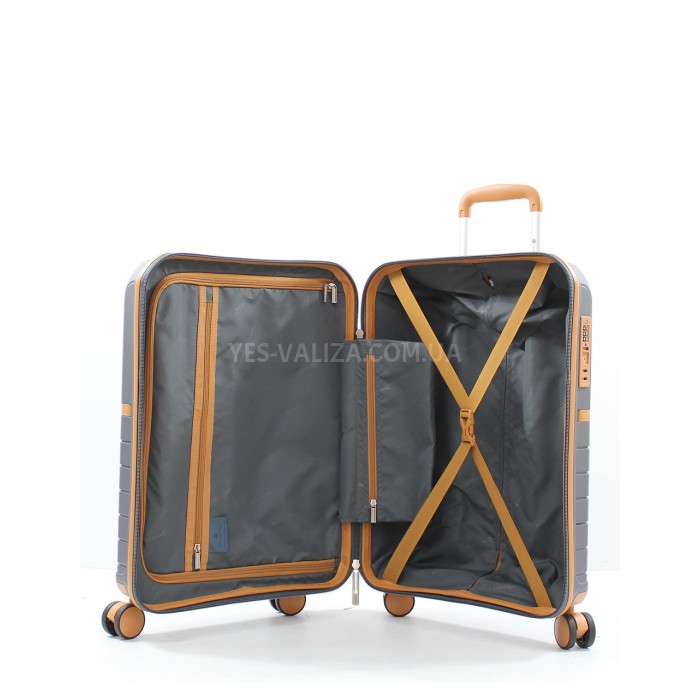 Чемодан малый S полипропилен серый 55х38х22см/40л/2.6кг/Snowball 49403, фото 10