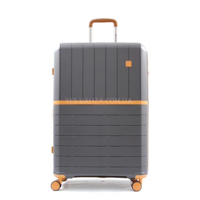 Чемодан большой L полипропилен серый 78x52x31(+5)см/131л/4.7кг/Snowbal, фото 2