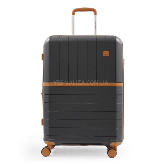 Валіза середня M поліпропілен сіра 67x45x26+5/82л/3.8кг/Snowball 49403, фото 2