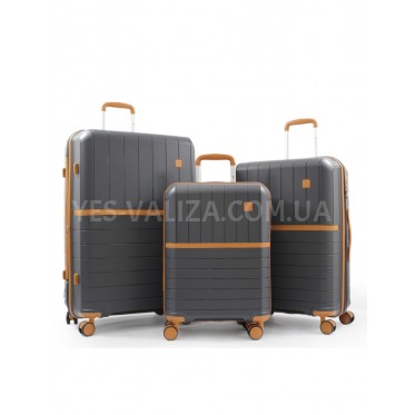 Набір валіз Франція (L M S-3шт) поліпропілен сірий/Snowball 49403