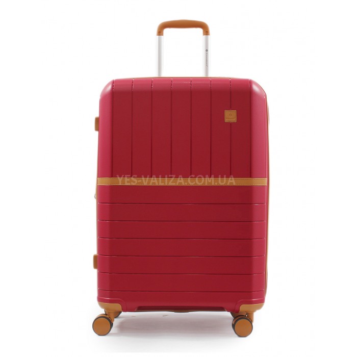 Чемодан средний M полипропилен красный 67x45x26+5см/82л/3.8кг/Snowball, фото 3