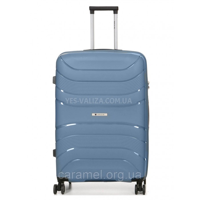 Чемодан большой L полипропилен синий 74х49х29/95л/3.9кг/Worldline 288, фото 2